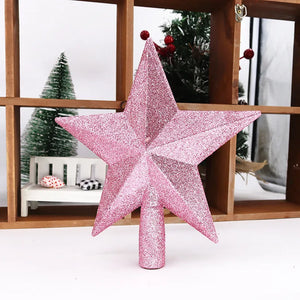 Eaiser - Christmas Tree Top Star 15/20cm Merry Christmas Decorations Shiny Gold Powder Five-pointed Star New Year's Ornament