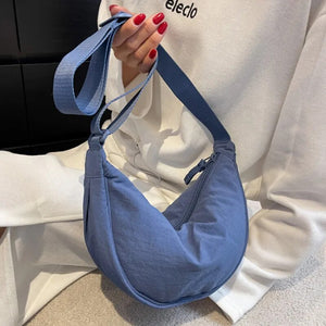 Eaiser - Women's Hobo Shoulder Bag Casual Solid Color Nylon Waterproof Shoulder Bag Dumpling Design Large Capacity Shopper Bag Tote