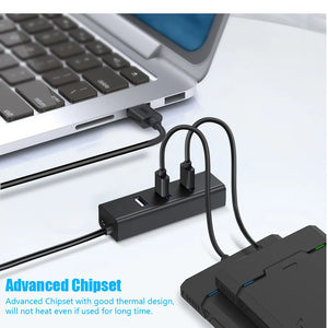 Eaiser-USB 2.0 Hub USB Hub 2.0 Multi USB Splitter Hub Use Power Adapter 4 Port Multiple Expander Mini USB 2.0 Hub