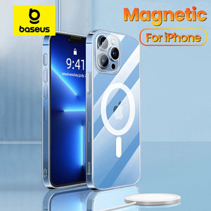 Eaiser-Magnetic Phone Case for iPhone 15 14 13 12 11 Pro Max Wireless Charging Cover For iPhone 15 14 Pro Max Magnet Clear Case