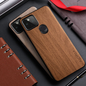 Eaiser  k-pop aesthetic   Wood Pattern Leather case for Google Pixel 5 5A 4A 4 XL 5G funda coque back cover for google 4a 4 xl 5 5a phone case capa