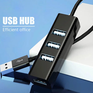 Eaiser-USB 2.0 Hub USB Hub 2.0 Multi USB Splitter Hub Use Power Adapter 4 Port Multiple Expander Mini USB 2.0 Hub