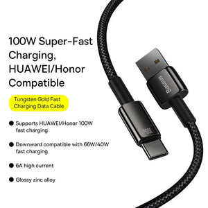 Eaiser-100W USB Type C Cable For Samsung Pro Fast Charging Wire USB-C Charger Data Cord  For Huawei P30 Realme Oneplus Poco F3