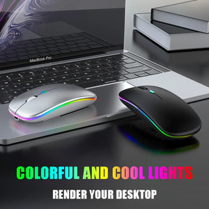 Eaiser-Bluetoooth 5.0 Wireless Mouse With USB Rechargeable RGB Light For Laptop Computer PC Macbook Gaming Mouse 2.4GHz 1600DPI