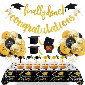 Eaiser - raduation Balloons Banner Acrylic Cake Topper Disposable Tableware Congratulation Graduation Party Decorations Class Of 2023