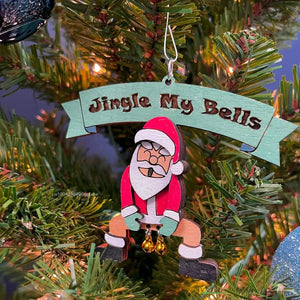 Eaiser -  Jingle My Bells Funny Christmas Ornament Santa Butt Bell Ornament Fun Christmas Acrylic Crafts Hanging Ornament Decoration 2023