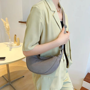 Eaiser - Women's Hobo Shoulder Bag Casual Solid Color Nylon Waterproof Shoulder Bag Dumpling Design Large Capacity Shopper Bag Tote