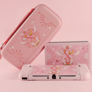 Eaiser-NS Switch/Oled Gaming Accessories Sakura Pink Protection Case Funda for Nintendo Switch OLED Case Joycon Housing Shells Cover