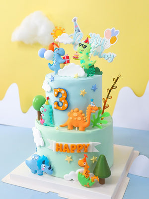 Eaiser  k-pop aesthetic   Dinosaur Party Accessories Cake Decoration Happy Birthday Party Decorations Kids Boys Soft Cake Decorating Supplies Festival