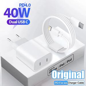 Eaiser-40W USB C Charger Fast Charge  Dual PD Charger Type C Fast Charger Adapter For iPhone Xiaomi Samsung Huawei Phone