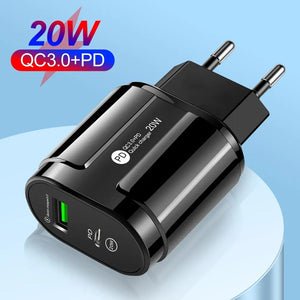 Eaiser-AC DC 5V PD 20W USB Phone Charger Adapter Fast Charging Type-C Power Supply 5V 2.4A For IPhone Samsung Huawei Xiaomi EU US UK