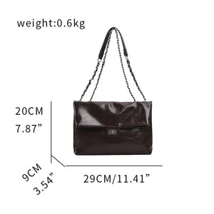 Eaiser -High Quality Oil Wax Leather Women's Shoulder Bag 2023 Fashion Trend Folding Square Buckle Crossbody Bag Fashion Design Master
