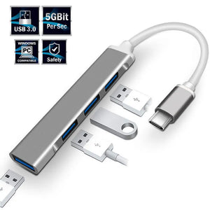 Eaiser-USB HUB Dock 3.0 4 Port Multi Splitter Adapter OTG Type C HUB For Lenovo HUAWEI Xiaomi Macbook Aluminum Alloy USB 2.0 3.0 Hub