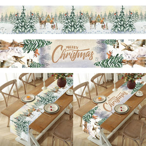 Eaiser - Christmas Table Runner Merry Christmas Decoration for Home Xmas Party Decor 2023 Navidad Notal Noel Ornament Happy New Year 2024