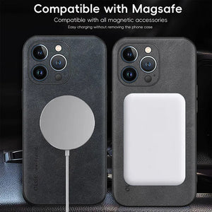 Eaiser Luxury Leather Magnetic Case For iPhone 15 Pro Max 13 12 Mini Coque For iPhone 14 13 12 11 Pro Max XR XS For Magsafe Phone Cover