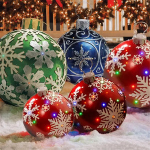 Eaiser - 5/3/1pcs Christmas Decoration Outdoor Inflatable Decorated PVC 60cm Big Large Ball Xmas Tree Decor Ball Without Light Ornament