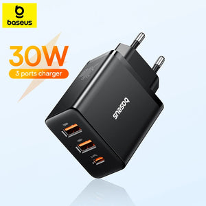Eaiser-30W USB Charger QC3.0 PD3.0 Type C PD Fast Charging 3 Ports Quick Phone Charger For iPhone 15 14 13Pro Max Xiaomi Samsung
