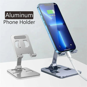 Eaiser-Universal All Aluminum Alloy Foldable Desk Phone Holder Mount Stand For Mobile Phone Holder For Tablet Desktop Metal Holder