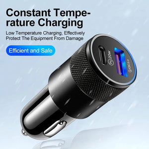 Eaiser-PD Car Charger USB Type C Fast Charging Car Phone Adapter for iPhone 13 12 Xiaomi Huawei Samsung S21 Quick Charge 3.0