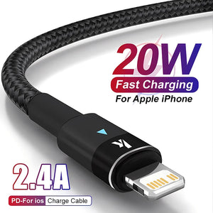 Eaiser-Keai PD 20W 2.4A USB Cable For Apple iPhone 14 13 11 12 Pro Max Fast Charging Type C USB C Cable iPad Charger Accessories 3m/2m