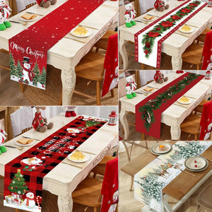 Eaiser - Christmas Table Runner Merry Christmas Decoration for Home Xmas Party Decor 2023 Navidad Notal Noel Ornament Happy New Year 2024