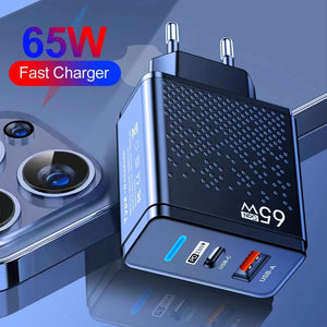 Eaiser-65W GaN Charger EU KR AU Plug Adapter Laptop Fast Charging For iPhone USB Type C Quick Charger Mobile Phone USB Charger