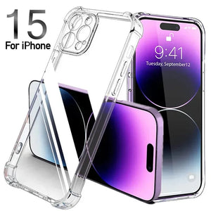 Eaiser Transparency Shockproof Case For iPhone 15 14 11 Pro Max 13 12 Mini Funda For iPhone 14 15 Plus XS Max XR X Silicone Phone Cover