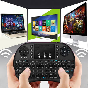 Eaiser-Colorful Backlight English Russian 2.4G Air Mouse Remote Touchpad for Android TV Box PC I8 Mini Wireless Keyboard