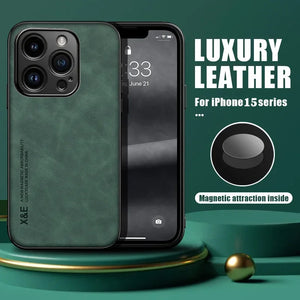 Eaiser Sheepskin Magnetic Case For iPhone 15 11 12 13 14 Pro Max 13 12 Mini XS Max XR X 8 7 6 Plus 14 15 Plus Leather Matte Phone Cover