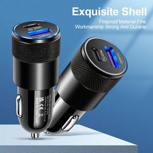 Eaiser-PD Car Charger USB Type C Fast Charging Car Phone Adapter for iPhone 13 12 Xiaomi Huawei Samsung S21 Quick Charge 3.0