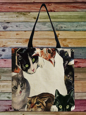 Eaiser Cat Print Tote Bag Canvas Tote