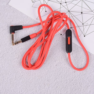 3.5mm Audio Replacement Cable Inline Remote Mic Microphone Headset For QC3 Headphones For Aux/cord Beats Solo/studio/earphones