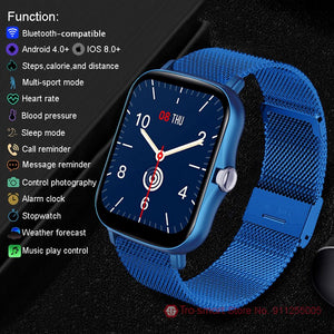 1.7inch Smartwatch Women Full Screen Touch Men Smart Watch Blood Pressure Fitness Tracker Sport Clock Waterproof Smart Watches
