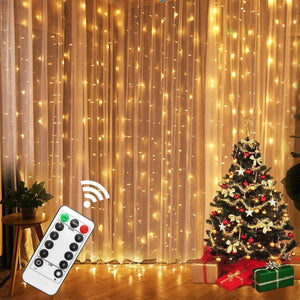 3M LED Fairy Lights Garland Led Festoon Curtain Lamp Remote Control USB Curtains String Lights Christmas Decoration for Home