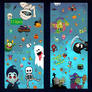 Eaiser Halloween Party Cartoon Window Static Sticker Door Decor Funny Ghost Vampire Party DIY Happy Halloween Party Decor For Home
