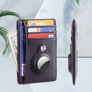 Men's Card Wallet Protect Package For Airtags PU Leather Wallet For Airtag Men's RFID Anti Degaussing Tracker Position Card Bag
