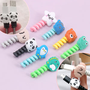 Eaiser 3PCS Earphone Tail Cable Protector Cover Charger Data Cable Winder Cartoon Animals Cable Holder Organizer Management