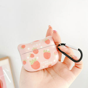For Airpods Pro Case Cartoon Pink Strawberry Cute Soft Silicone Earphone Cases For Apple Air Pods Pro 1 / 2 / 3 Headphone Cover