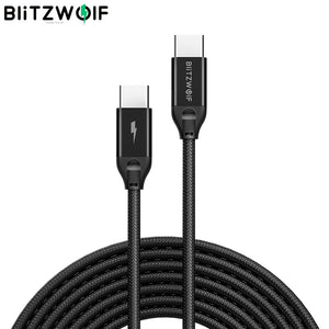 BlitzWolf BW-HDC3 USB C to USB Type C Cable 100W PD Quick Charging USB C PD Fast Charger Cord for Huawei P40 for Macbook Pro