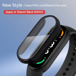 Screen Protector Cover For Xiaomi Mi band 5 6 4 Glass Case+Film Smart Watchband Full Protective Cover Case For Mi Band 6 5 4