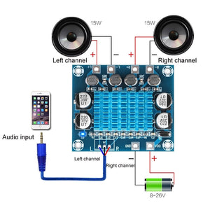 XH-A232 HD Digital Stereo Audio Power Amplifier Board 2.0 Channel Class D 21g 3A Sound Amplifier Module For Smart Phone