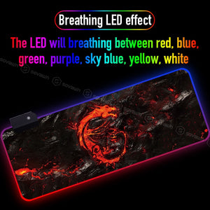 RGB Gaming Mouse Pad Large 900x400mm XL Red Dragon Pattern Computer Desk Mat Pad with LED Backlight For PC Laptop support Custom