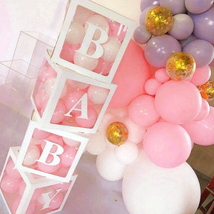 Eaiser Baby Shower Decoration Boy Girl Transparent Balloon Box Letter Frist 1St Birthday Wedding Party Gender Reveal Baptism Decoration