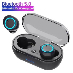 Eaiser   TWS Wireless Bluetooth 5.0 Earphone Touch Control 9D Stereo Headset With Mic Sport Earphones Waterproof Earbuds LED Display