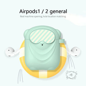 Suitable For Apple Airpods 1/2 Protective Case Anti-drop Dustproof Protective Shell Silicone Cute Doll Headphone Accessories