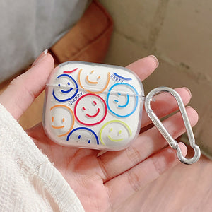 Cute Smile Face Silicone Earphone Case for Apple AirPods 3 Clear Flowers Butterfly Cover Headset Charging Box Case for Air Pods
