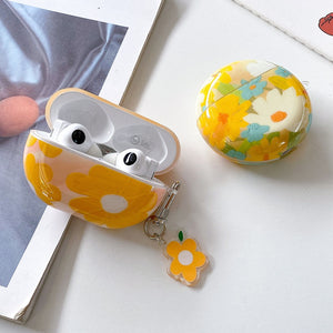 For Huawei Freebuds 3 Case Art Cartoon Floral Soft Silicone Case for Freebuds Pro Cover with Flower Keyring Earphone Accessories