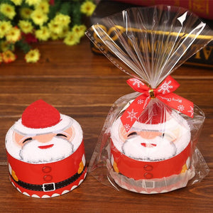 Eaiser Merry Christmas Decorations For Home 30*30Cm Kids Christmas Gift Cupcake Cotton Towel With Packaging Bags New Year Xmas Decor