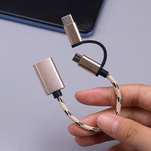 Eaiser 1PC 2 In 1 Type-C OTG Adapter Cable For Samsung S10 S10 Xiaomi Mi 9 Android Macbook Mouse Gamepad Tablet PC Type C OTG USB Cable