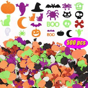 Eaiser Felt Halloween Decorations Glitter Powder Foam Stickers Adhesive DIY Crafts BOO Pumpkin Skeletons Ghost Halloween Sticker